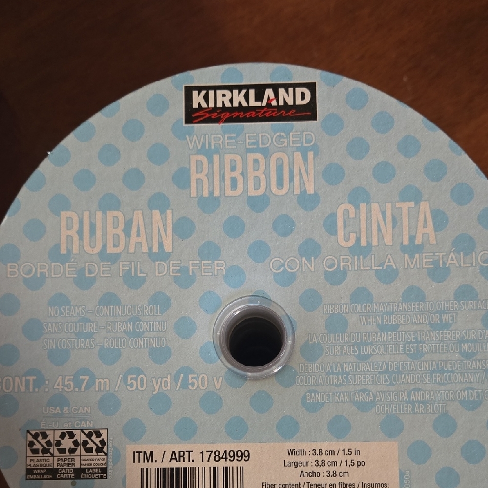Kirkland Signature Black Ribbon with White Polka Dots - Picture 2 of 8